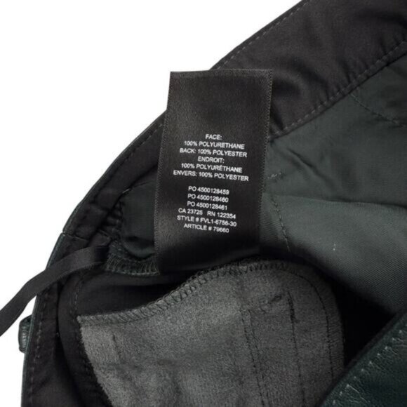 Aritzia Babaton Green Vegan Leather Wide Leg Crop Coney Pant Size 0 - Picture 6 of 7